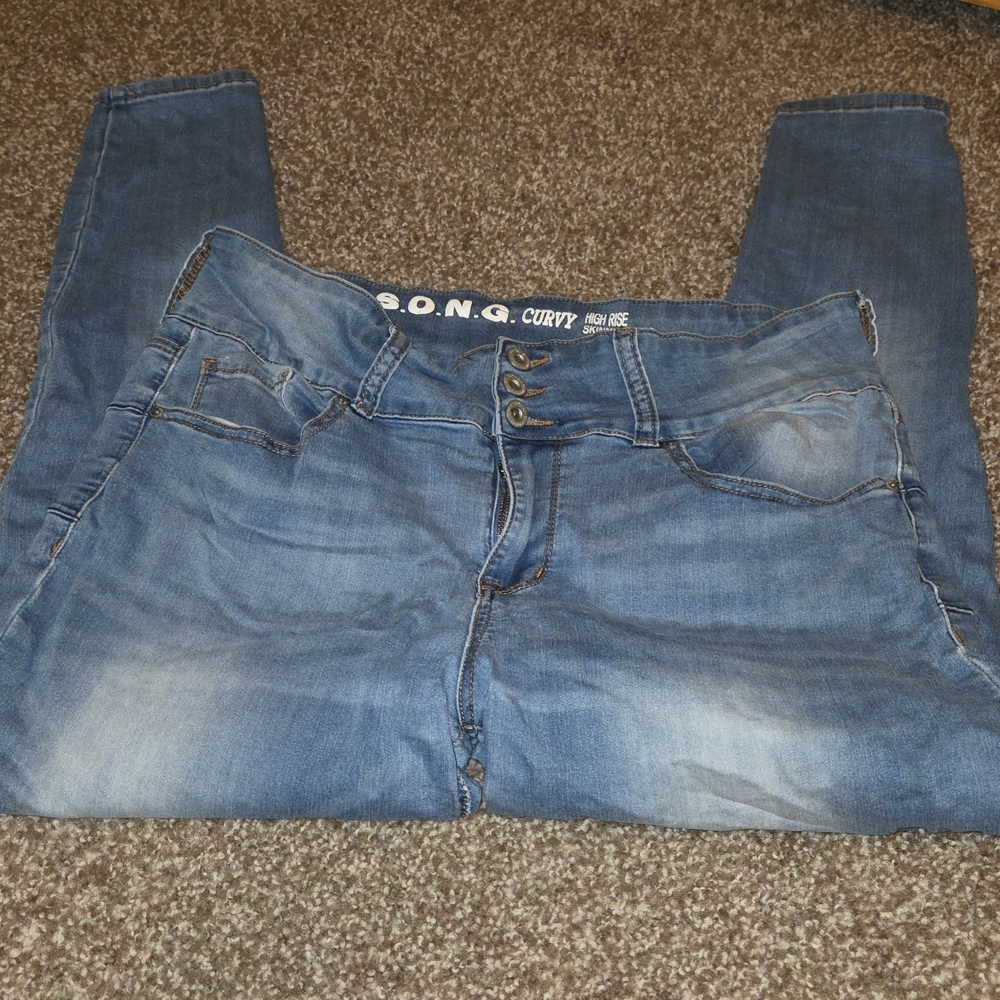 High Rise Medium Wash Skinny Jeans